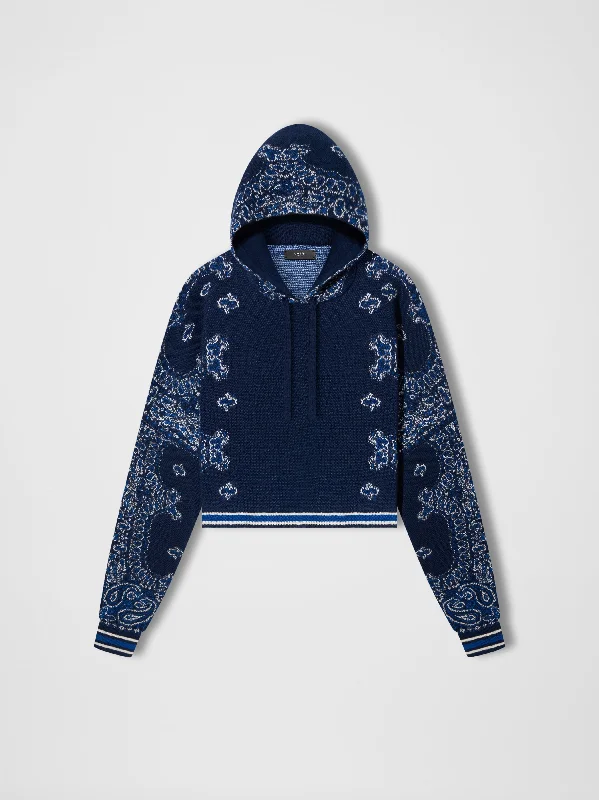 WOMEN - BANDANA OVERSIZED HOODIE - Blue