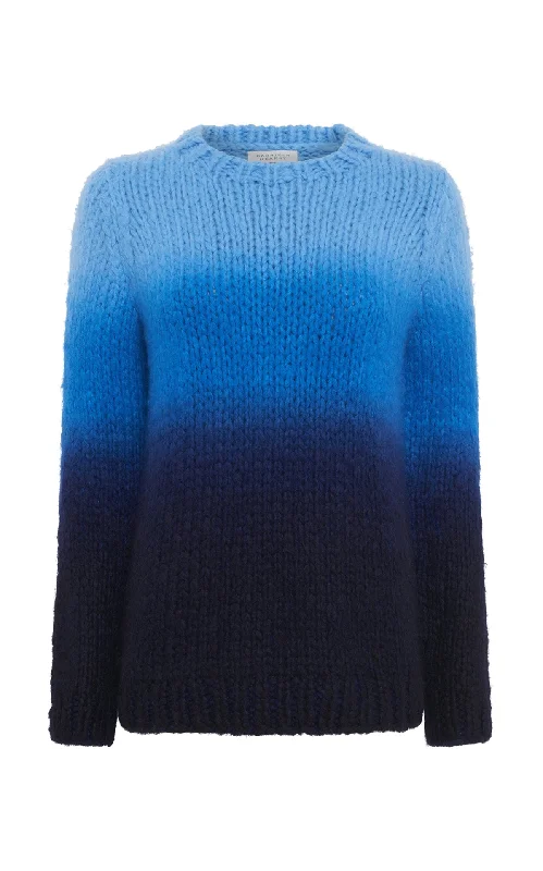 Pallas Knit Sweater in Dip Dye Sky Blue Welfat Cashmere