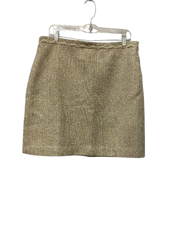 Skirt Mini & Short By Ann Taylor In Gold, Size: 12