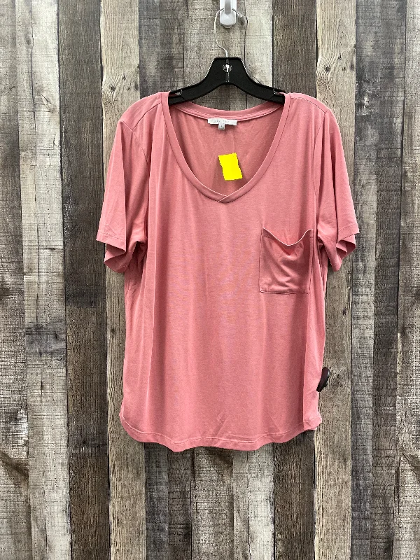 Top Short Sleeve Basic By Love Tree In Pink, Size: L