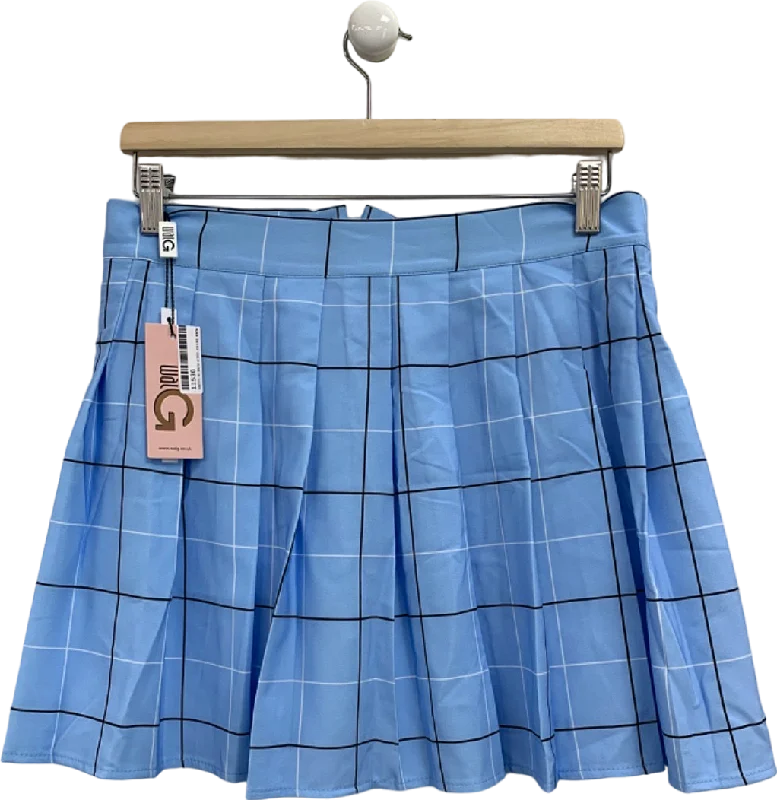 Wal G Powder Blue Gemma Pleated Mini Skirt UK 14