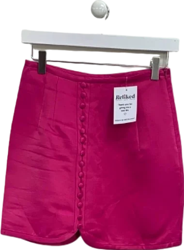 (Zara) (Pink) (Button-Front Mini Skirt) (UK XS)