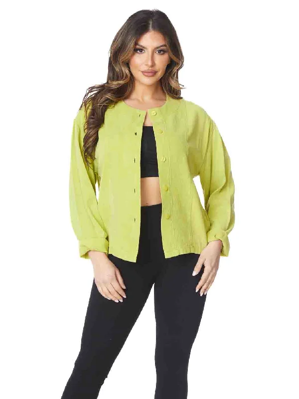 Tianello TENCEL™ "Toria" Crop Blouse/Jacket-Citrus