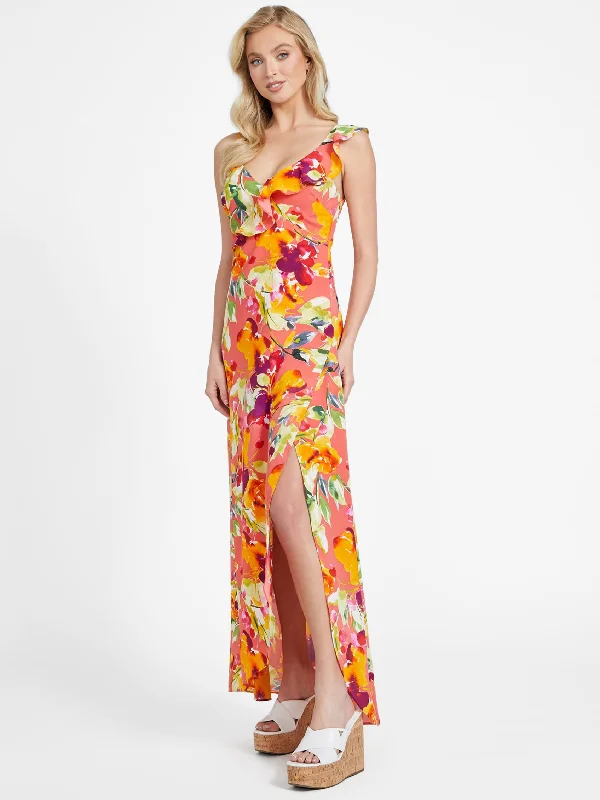 Astella Floral Sleeveless Long Dress