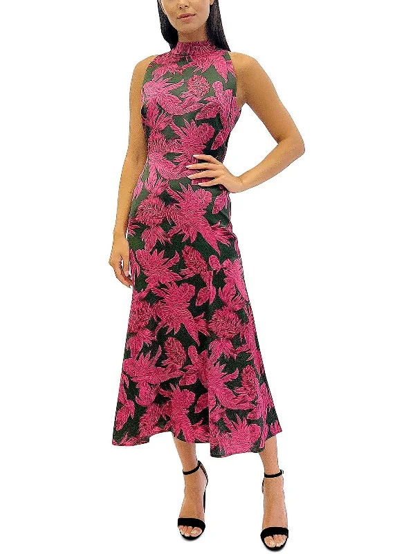 Womens Tie Neck Long Evening Dress