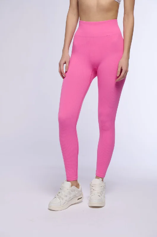 PAXTON RIBBED LEGGING IN PINK