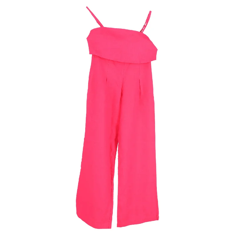 Reformation Sleeveless Top and Wide-Leg Pants Set in Pink Linen