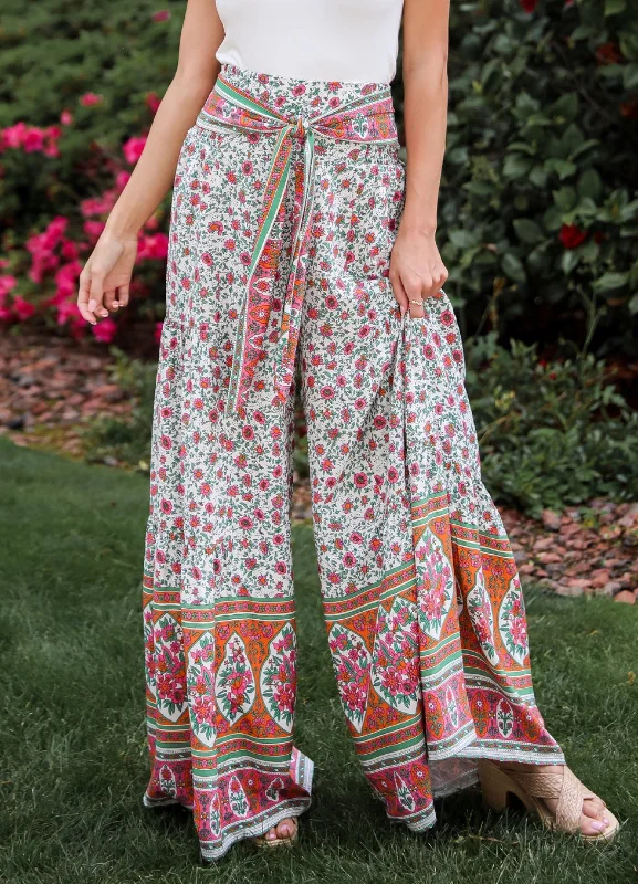 FINAL SALE - Vibrant Sun Floral Wide Leg Pants