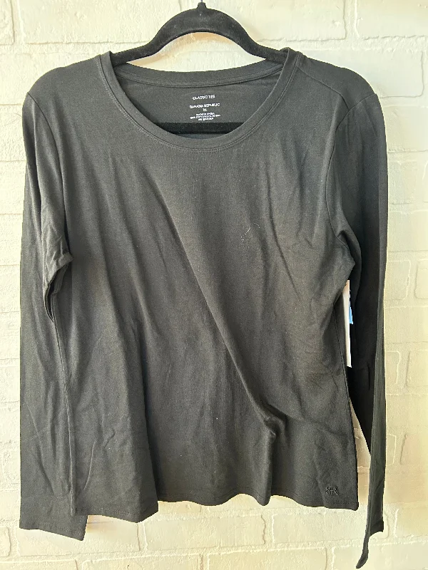 Top Long Sleeve Basic By Banana Republic In Black, Size: M