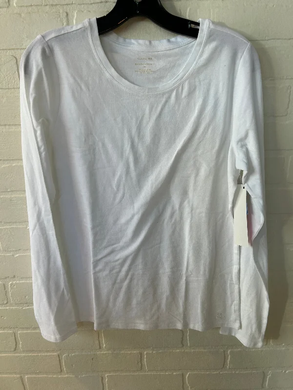 Top Long Sleeve Basic By Banana Republic In White, Size: M