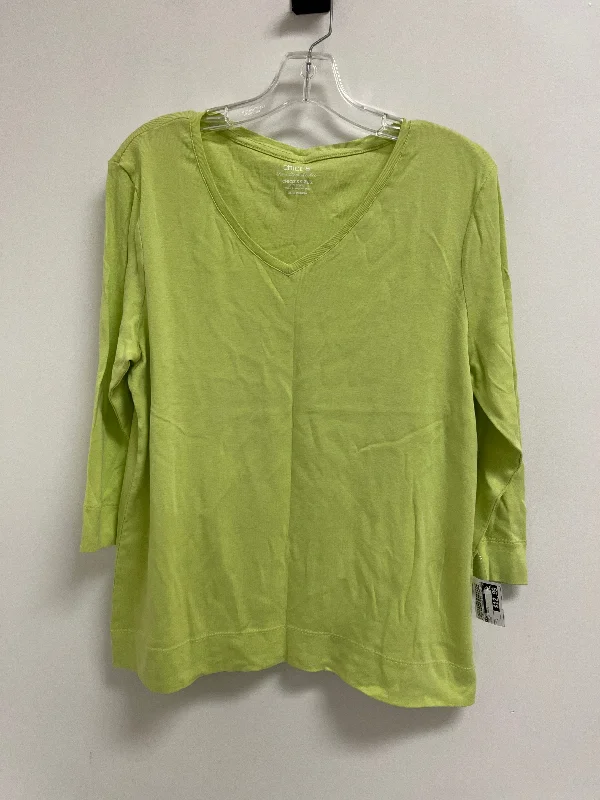 Top Long Sleeve Basic By Chicos In Green, Size: L