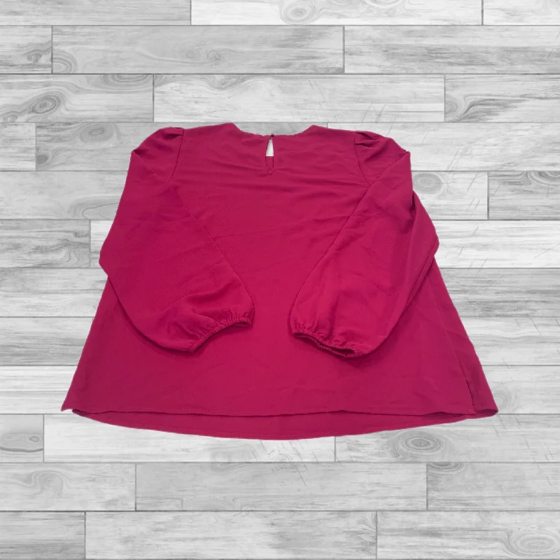 Top Long Sleeve By Anne Klein In Red, Size: L