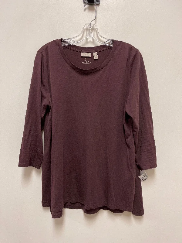 Top Long Sleeve By Logo In Purple, Size: M