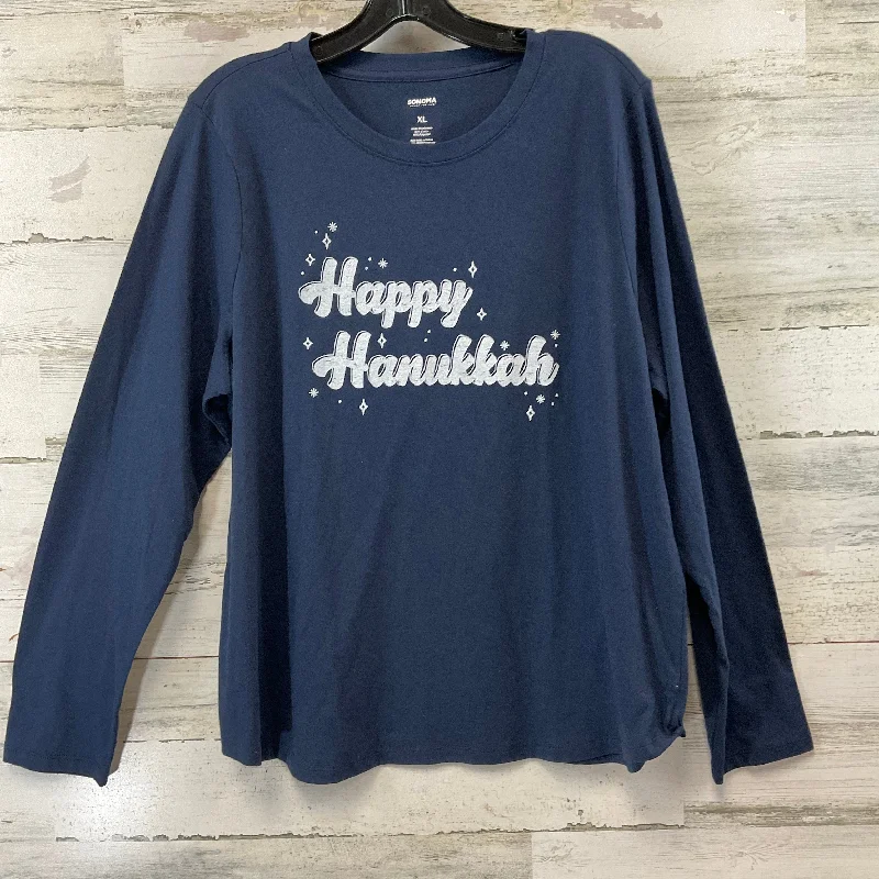 Top Long Sleeve By Sonoma In Blue, Size: Xl