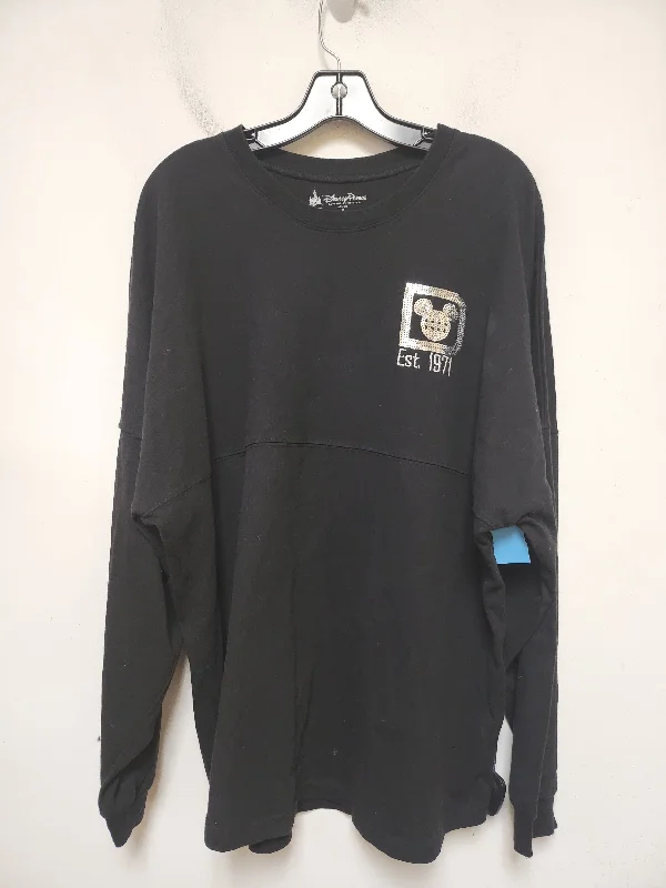 Top Long Sleeve By Walt Disney In Black, Size: Xl