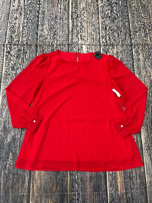 Top Long Sleeve By Zenana Outfitters In Red, Size: M