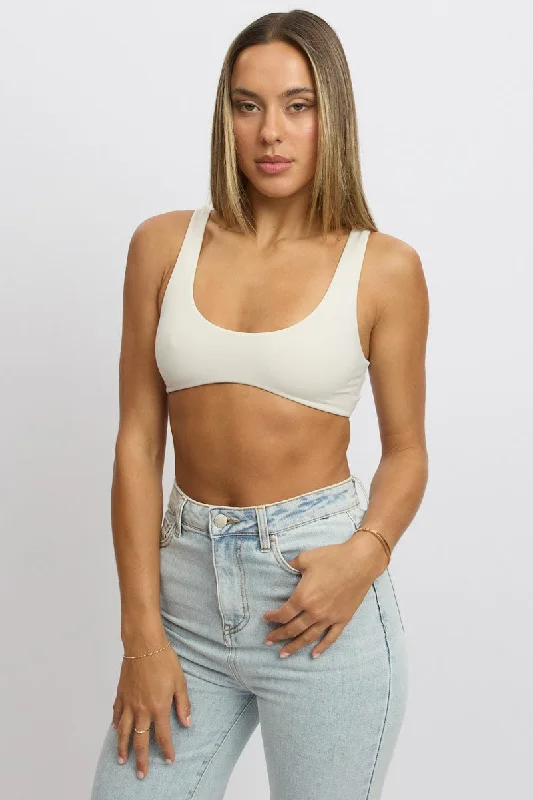 White Bralette Seamless Cropped